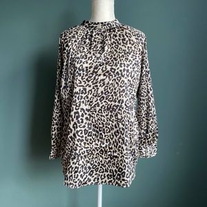 LOFT Cheetah Print Blouse - Medium Petite